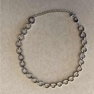 Silver circle Choker Necklace
